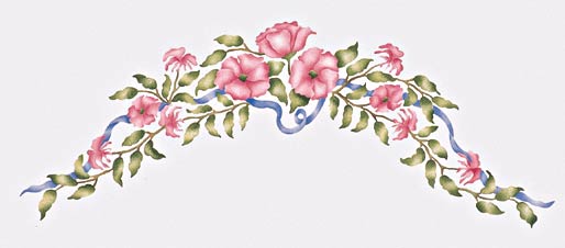 #408 Tammy Lynn's Floral Swag Stencil
