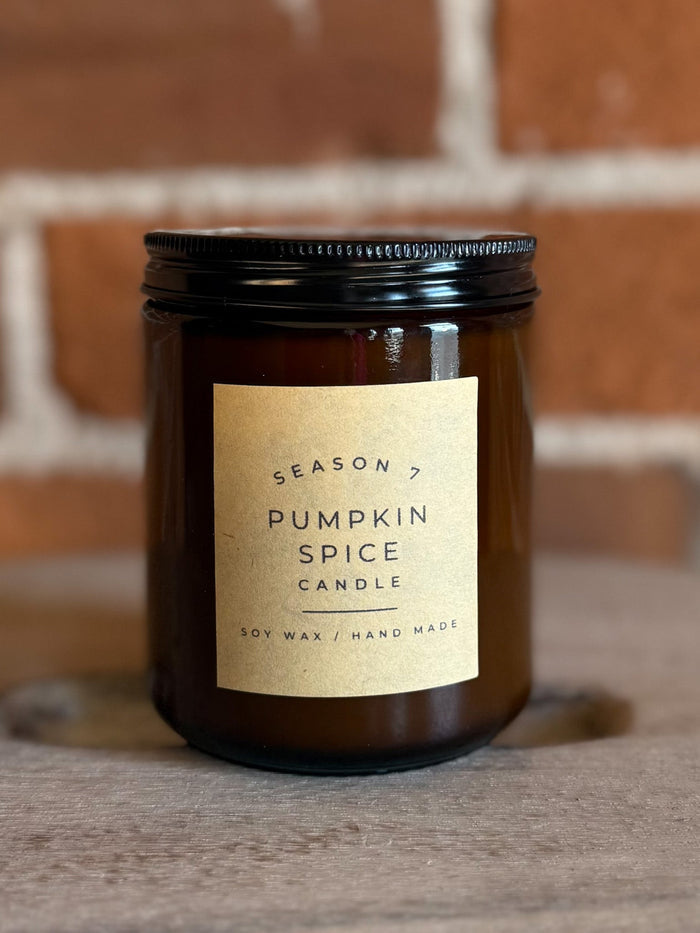 8oz Jar Hand Poured Soy Wax Candle, Pumpkin Spice