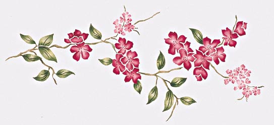 #911 Dogwood Freize Stencil