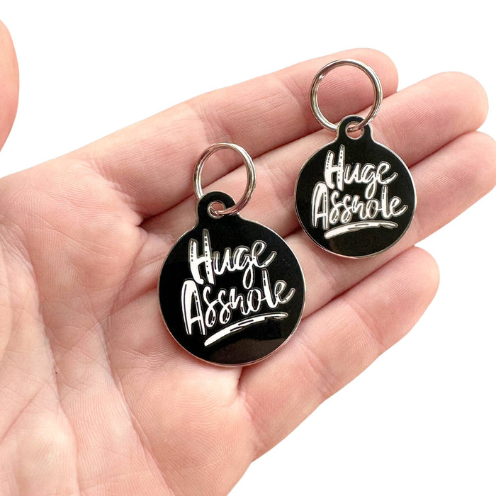 Bad Tags - Dog ID Tag Personalized - Huge Asshole - Dog.Dog.Cat.