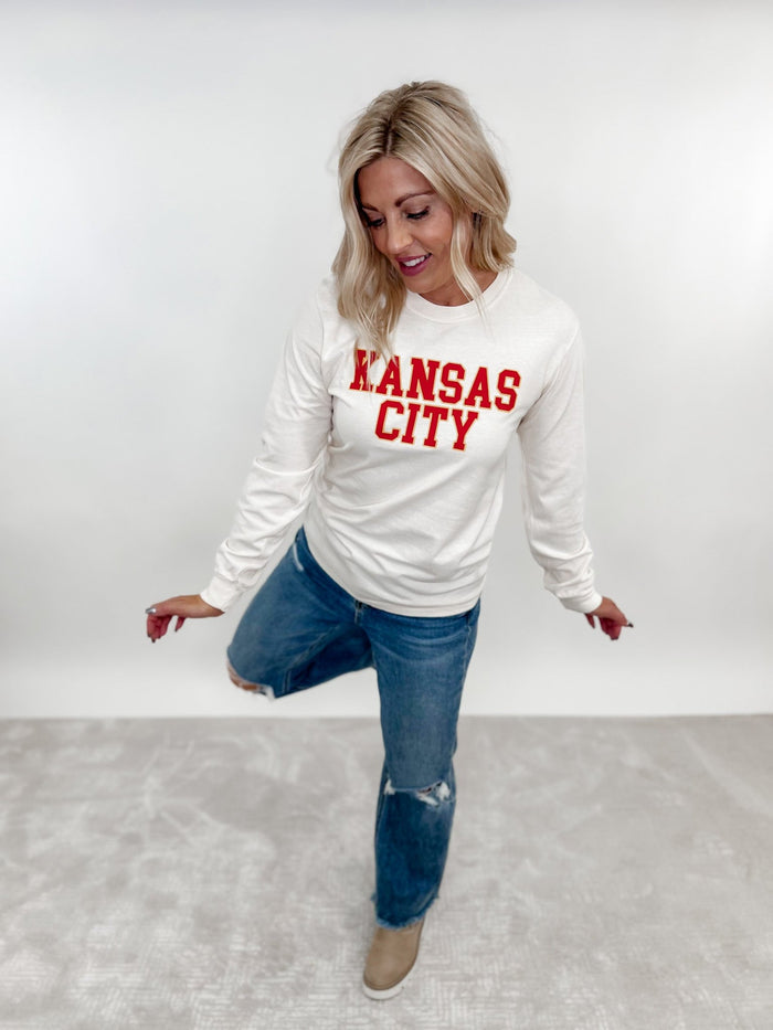 Be Bold Kansas City Graphic Long Sleeve Tee, Ivory