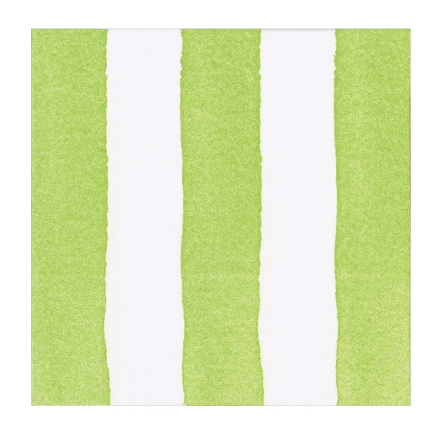 Caspari Fall Cafe Stripe Lime Luncheon Napkin