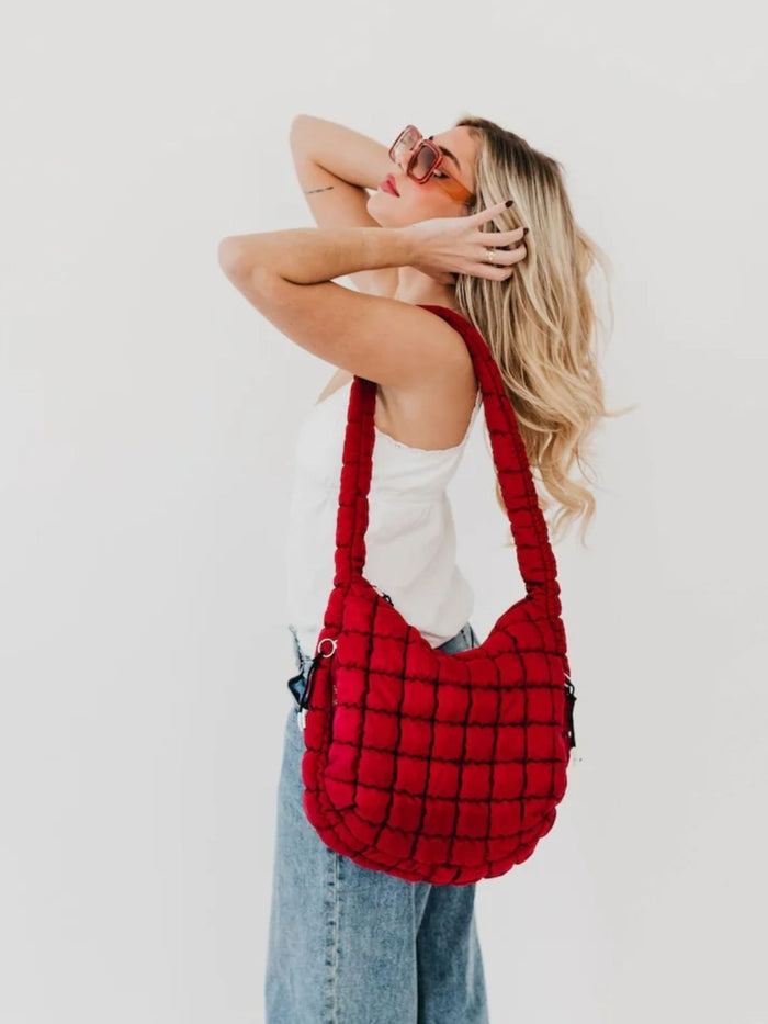 Carmen Quilted Hobo Tote Bag