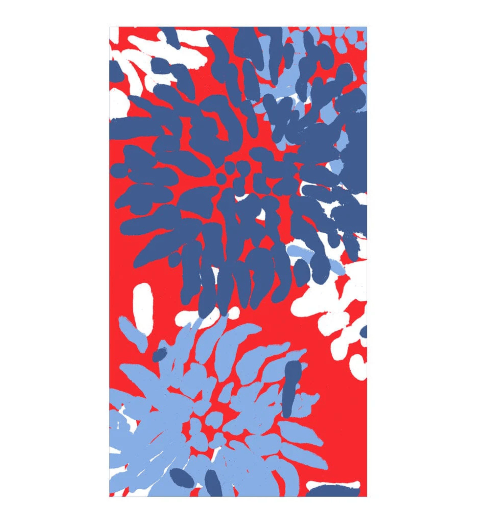 Caspari Party Chrysanthemum Red/White/Blue Guest Napkin