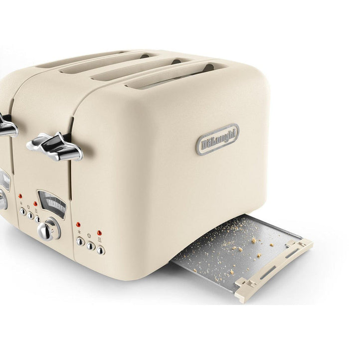 DeLonghi Argento Flora 1800W 4 Slice Toaster - Beige | CT04.BG from DID Electrical - guaranteed Irish, guaranteed quality service. (6890772365500)