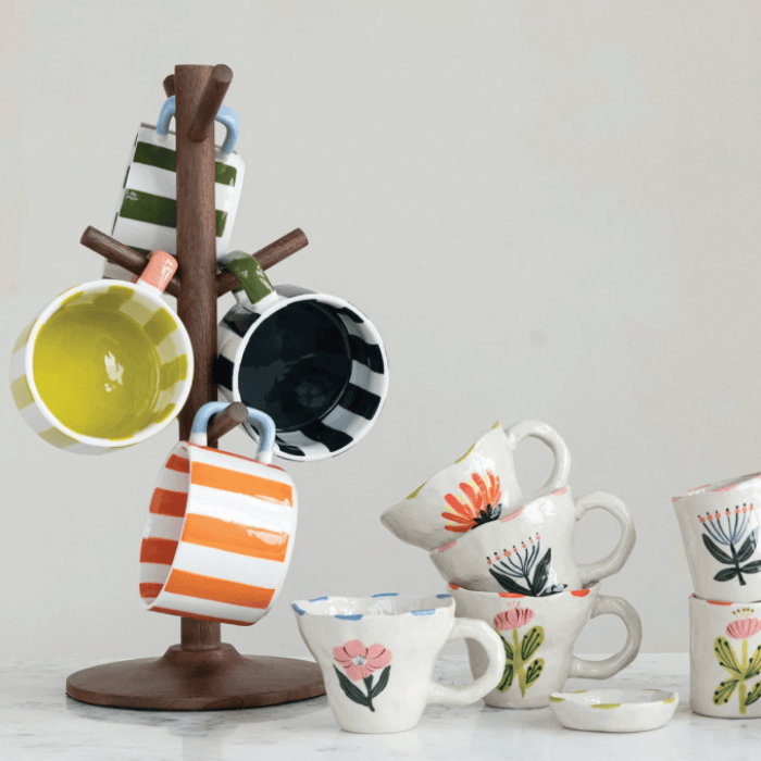 Creative Co-op Accessories Fun Striped Mug (Choose Color)