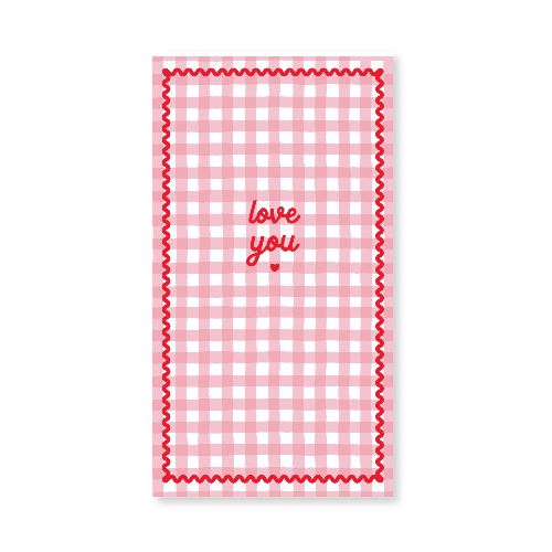 Bonjour Fête Gingham Valentine's Day Guest Towels