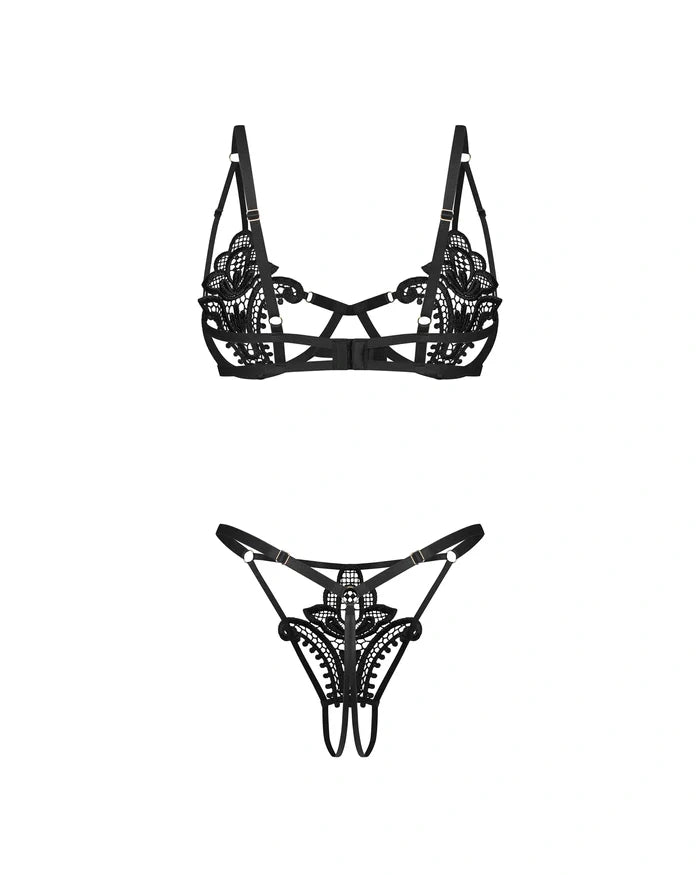 Luise Sublime Open-Crotch Set Black