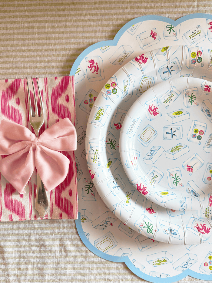 Lucy Grymes Designs Mahjong Heavy-duty Paper Plates (7" and 10") | Set of 8