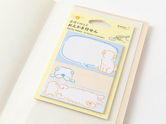 Midori Sticky Notes - Drawing Dog