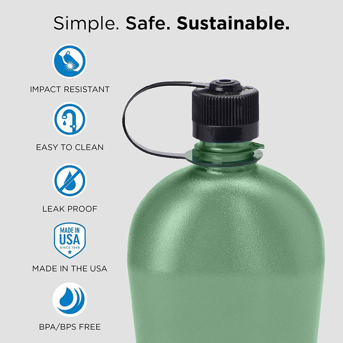 Nalgene 32oz Oasis Canteen Sustain Bottle - 50% Recycled: Foliage