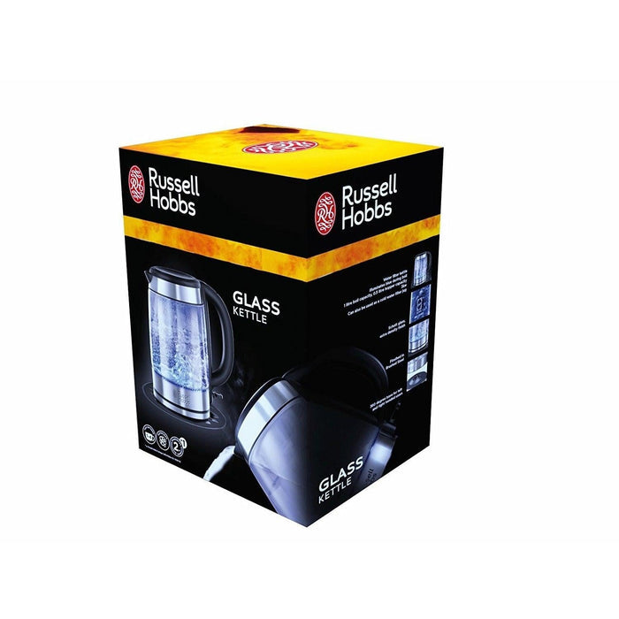 Russell Hobbs 1.7L Illuminating Glass Kettle - Silver | 21600-10 from DID Electrical - guaranteed Irish, guaranteed quality service. (6890765877436)