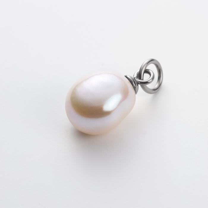 Solid Pearl Charm Silber