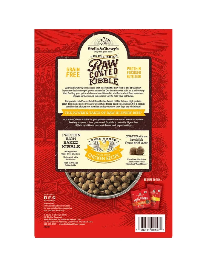 Stella & Chewy Raw Coated Chicken - Premium Dog Food for All Breeds - Dog.Dog.Cat.