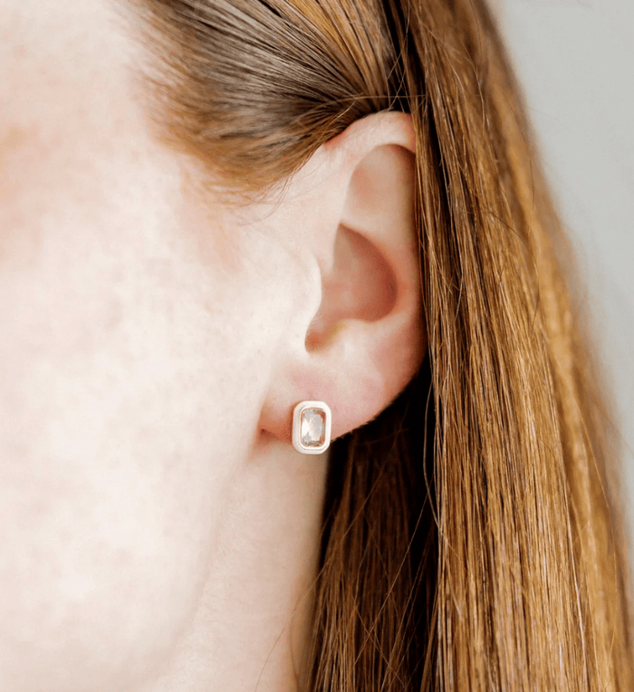 Linny & Co. Whitney White Marshmallow Screwback Stud Earrings