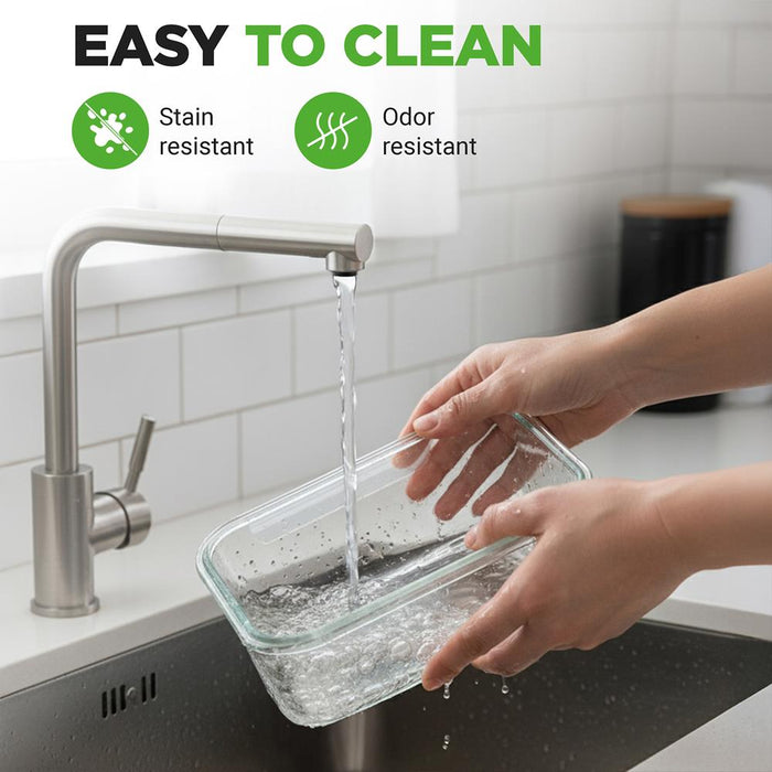 10-Piece Leakproof Glass Containers Set, Freezer-to-Oven Safe, Red
