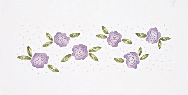 #122 Girly's Flower Border Stencil