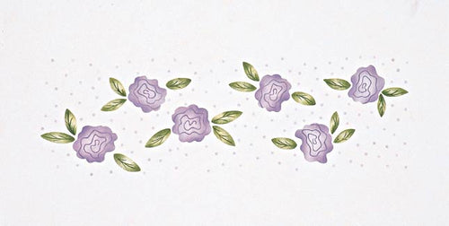 #122 Girly's Flower Border Stencil