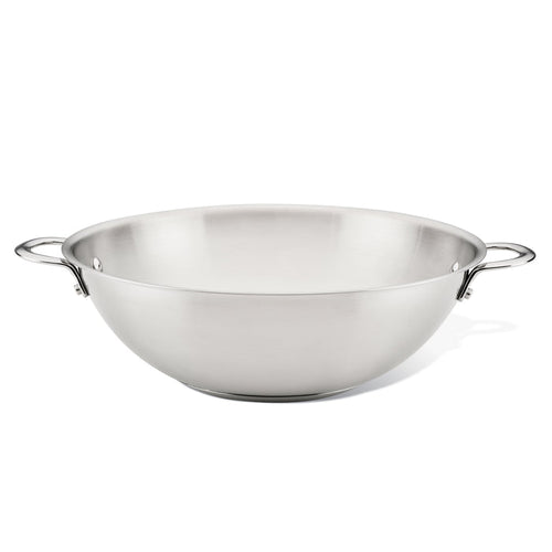 Rachael Ray 14-Inch Stainless Steel Induction Wok with dual handles.