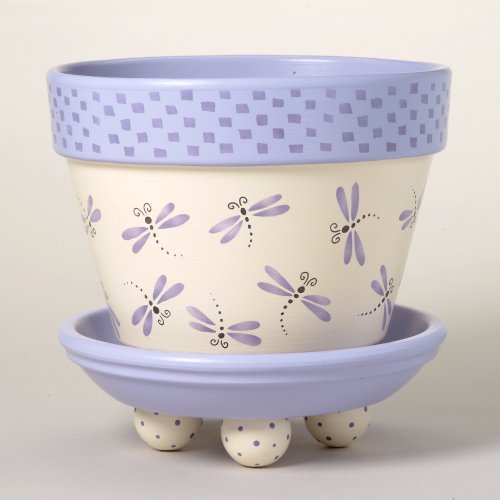#166 Dragonfly Dance Flower Pot Stencil