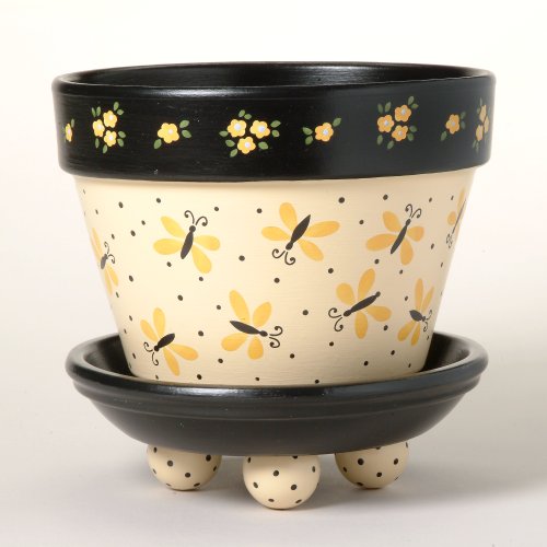 #168 Butterfly Dance Flower Pot Stencil