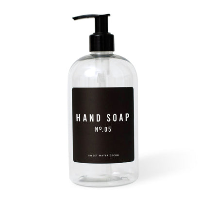 16oz Clear Plastic Hand Soap Dispenser - Black Label - Sweet Water Decor - Dispensers