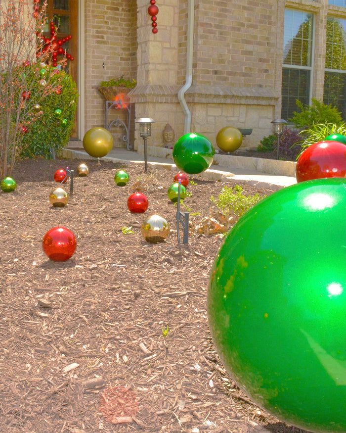 2 Pack - 6" (150mm) Glitter & Glitz Commercial Grade Indoor Outdoor Shatterproof Plastic Ball Ornaments