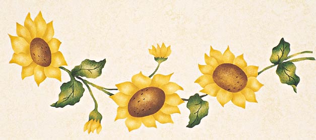 #229 Sunflower Border Stencil