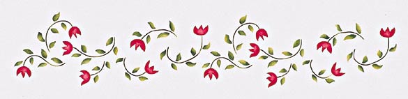 #240 Folk Art Tulips Stencil