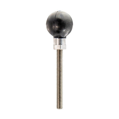 A 25mm (1 inch) ball adapter with a hex post and a 1/4-20 female threaded hole, isolated on a white background.
