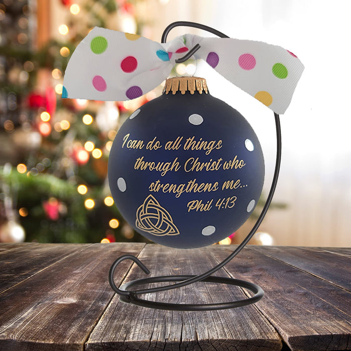 3 1/4" Collectable Bible Hero Glass Ornament Made in USA | Hugs Special Occasions Keepsake Gifts |