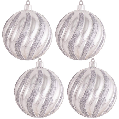 [4 Pack] 4 3/4" (120mm) Decorated Shatterproof Ball Ornaments