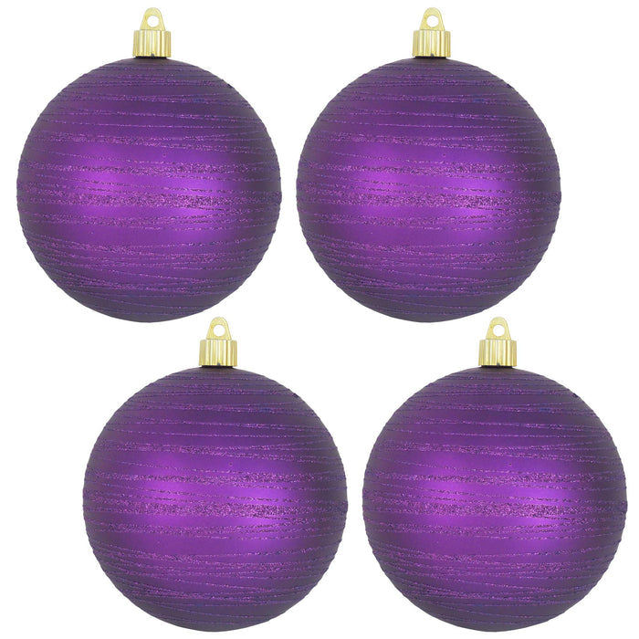 [4 Pack] 4 3/4" (120mm) Decorated Shatterproof Ball Ornaments