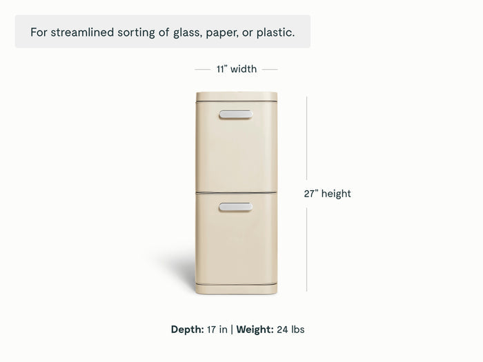 45L 2-Drawer Recycling Bin
