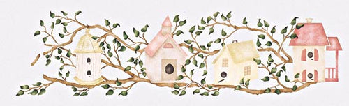 #520 Birdhouse Border Stencil