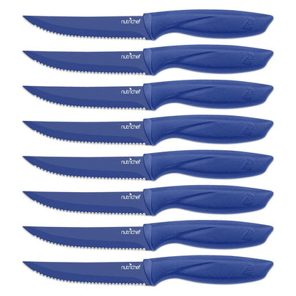 8-Piece Kitchen Knife Set - Long-Lasting Stainless Steel Blades, Blue