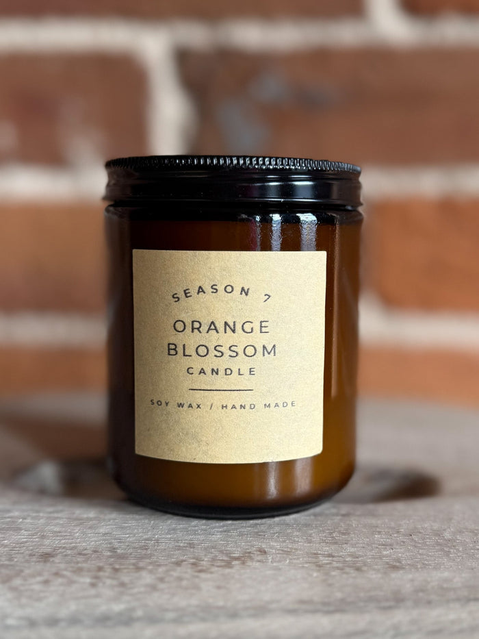 8oz Jar Hand Poured Soy Wax Candle, Orange Blossom