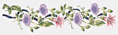 #909 Romantic Bouquet Freize Stencil