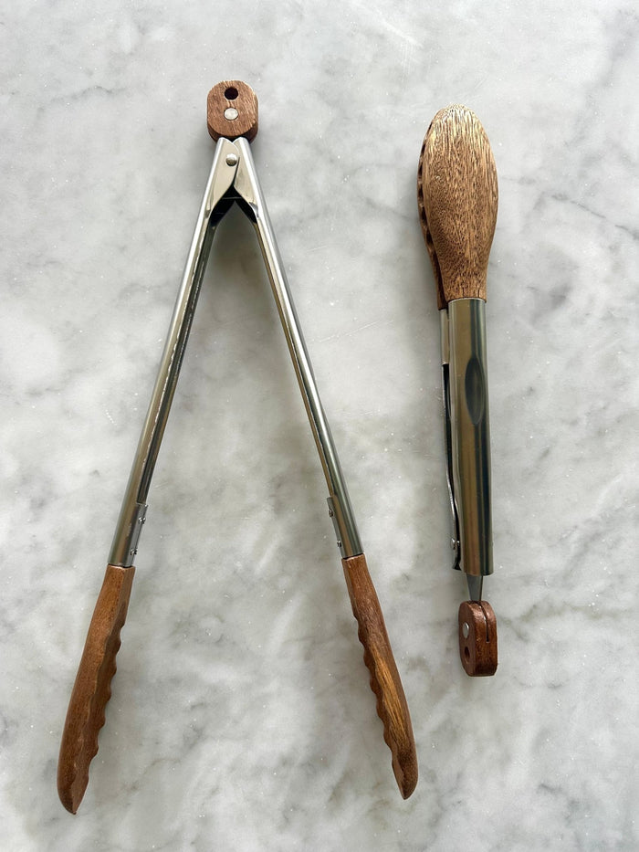 Acacia Wood Tongs, Set of 2 - Sweet Water Decor - tongs
