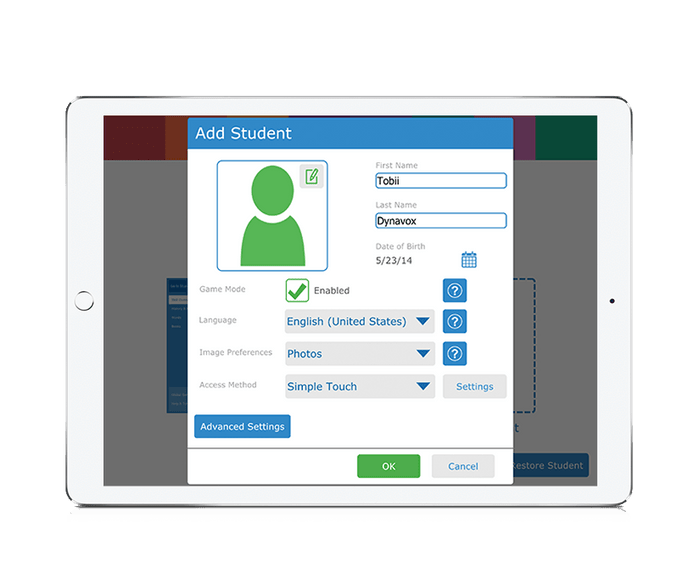 Tobii Dynavox Accessible Literacy Learning featured on an iPad