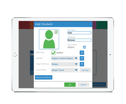 Tobii Dynavox Accessible Literacy Learning featured on an iPad