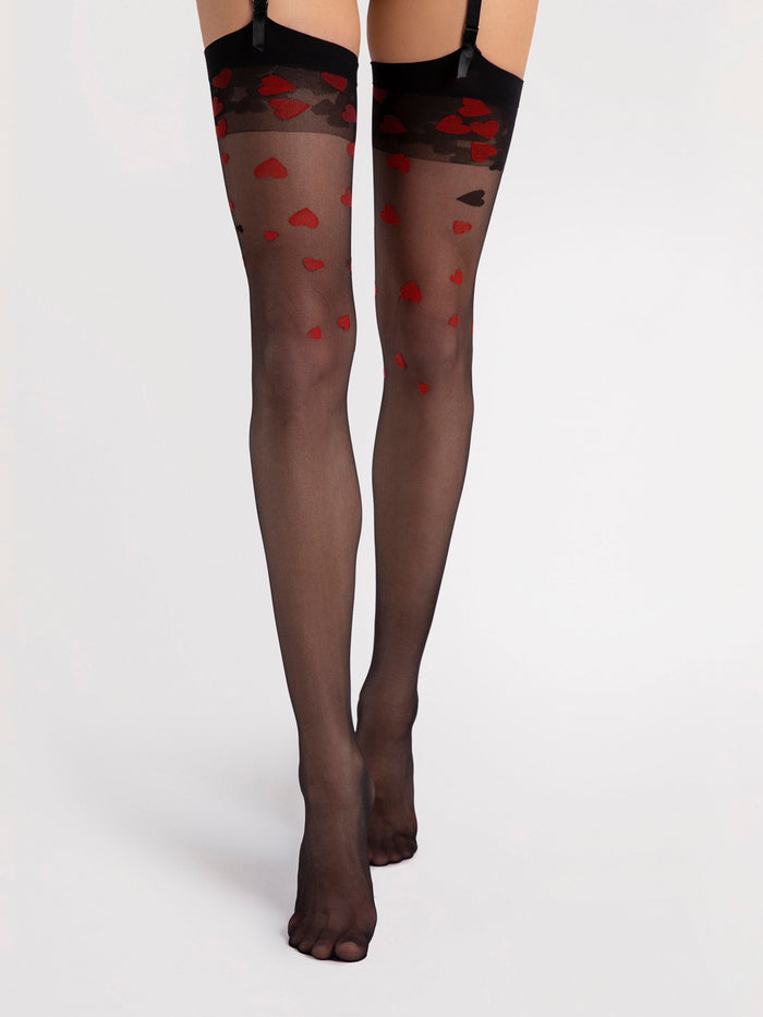 Alice Heart Patterned Stockings