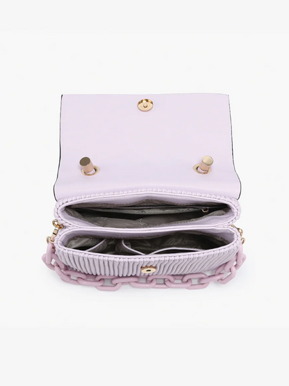Anne Pleated Structured Crossbody Bag