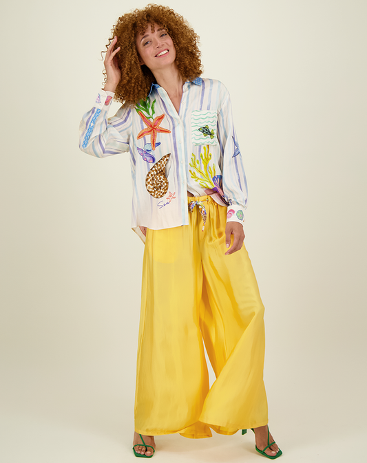 Annie Yellow Wide Leg Pants