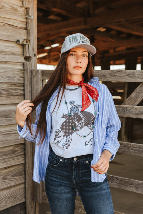 Armadillo Rodeo Graphic TeeLight AshS