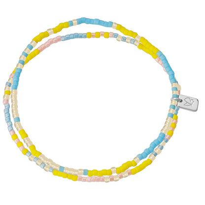 Armband silber BEADS hellblau/rosa