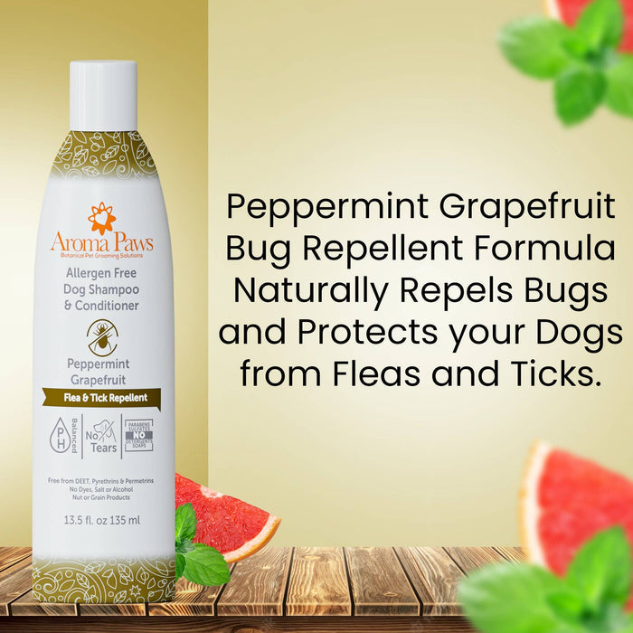 Aroma Paws - 13.5 Oz Shampoo Allergen Free Bug Repellent - Dog.Dog.Cat.