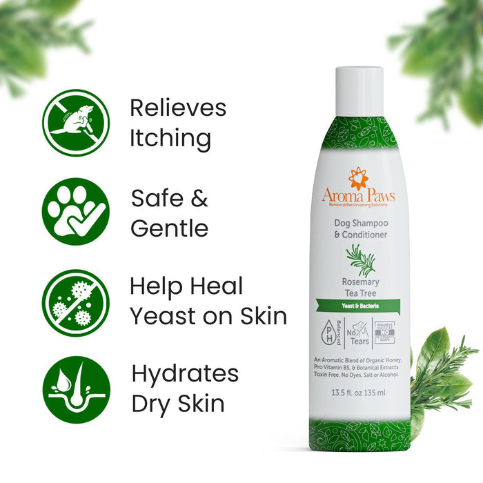 Aroma Paws - 13.5 Oz. Shampoo Rosemary Tea Tree - Dog.Dog.Cat.