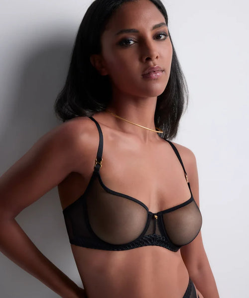 Aubade Sheer Emotion Half Cup Bra Black