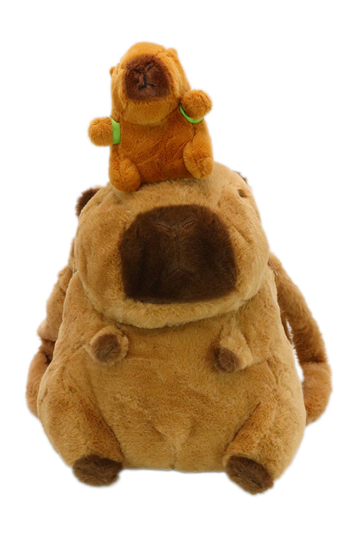 Baby Capybara Fuzzy Stuffed Plush Backpack